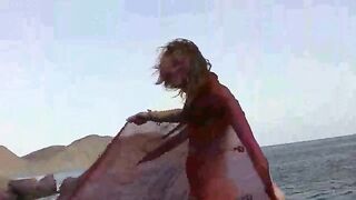 A hot girl walked outside naked and got wet, it was awesome