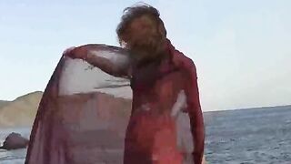 A hot girl walked outside naked and got wet, it was awesome