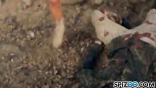 The guy fucked in an abandoned warehouse two hot blondies with big tits