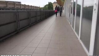 Caught a girl at the train station, she's horny and eager for action