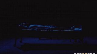 The guy released cum to the depraved nurse into her pussy