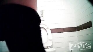 A hidden camera in the toilet of a store has been set up