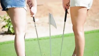 The girl lost to her lesbian opponent on the golf course