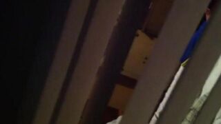 Shooting with a hidden camera, he heard his neighbors having sex