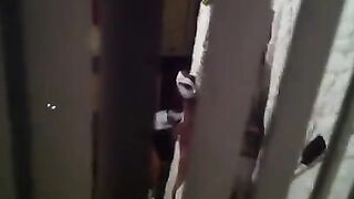 Shooting with a hidden camera, he heard his neighbors having sex