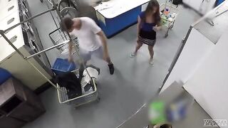 A hot girl is fucking in laundry, hidden camera captures it all