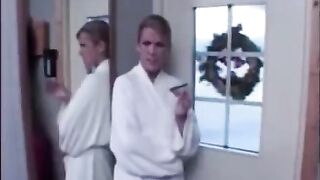 The girl was fucked while her husband was bound
