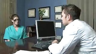 Horny nurses with huge fake boobs will make you cum