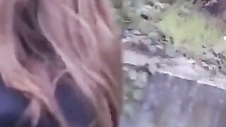 A girl is not shy to do blowjob in public places