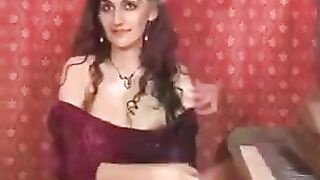 Fingered hairy pussy of a hot brunette