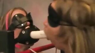 Lesbian bondage with a dominant and submissive girl who uses sex toys