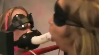 Lesbian bondage with a dominant and submissive girl who uses sex toys