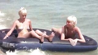 A girl is having fun naked on the mattress. You should see it!