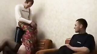 A mature woman has a steamy encounter with her son's friend