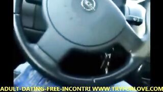 Blonde girl paid taxi driver with her pie in car