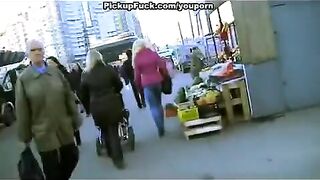 Guy arranged a blonde hooker and fucked her on the street