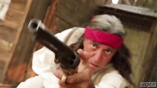A cowboy punished a girl but licked her clitoris hard