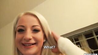 A sexy blonde girl with big natural boobs has a private session