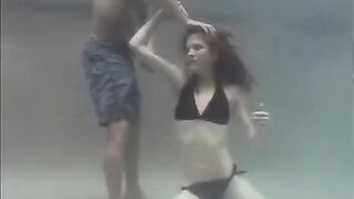Redhead beauty has sex with her boyfriend in the swimming pool
