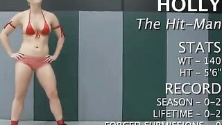 Girl struggles with her lesbian partner using a strapon