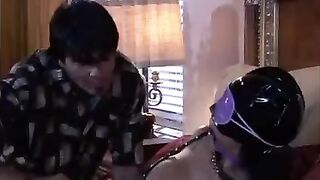 A sexy mistress plays a BDSM game with her lover