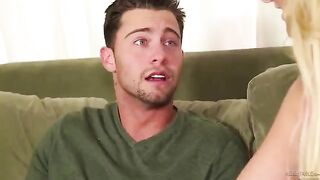 A masseur pushed his cock into the mouth of a naked blonde