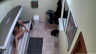A hidden camera in the Czech solarium captured a naked client