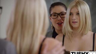 Blond in stockings has sex in her tight ass hole