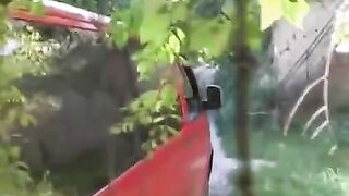 A man squeezed tits of a girl near her car and fucked her hard