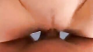A nice girl has a lot of sperm in her pussy