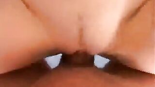 A nice girl has a lot of sperm in her pussy