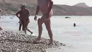 A little nude rest on the beautiful coast of Crimea