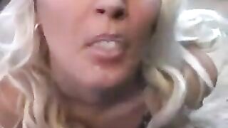 The whims licked sperm from a spoon after a tender blowjob