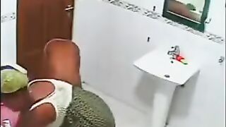 Girls just don't know about the camera in the bathroom