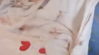 A cute Russian girl with fire hair fucks passionately