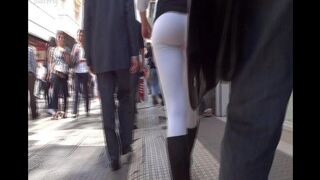 The camera follows the juicy Argentine ass in a steamy bathroom scene
