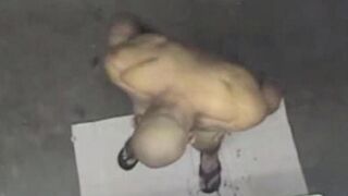 A naked man was filmed by a hidden camera in the shower