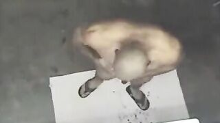 A naked man was filmed by a hidden camera in the shower
