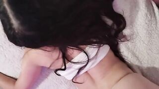 A guy fucks his step sister and she cumms with her pussy queefing
