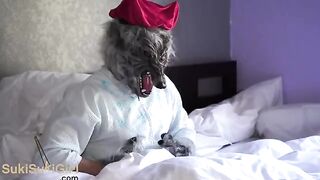 The wolf in wolf’s clothing roughly fucked the petite girl with passion