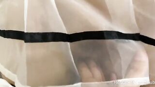 Schoolgirl Cosplay FootJob with Japanese amateur fena