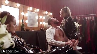 Avery and Vanna in hardcore threesome action, latex and passion