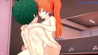 Midoriya and Kendo are having some private time in the locker room - My Hero Academia Hentai