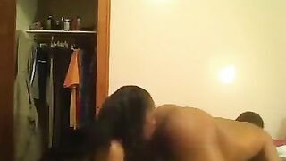 I punished the guy for disobedience with a long strap on in bed