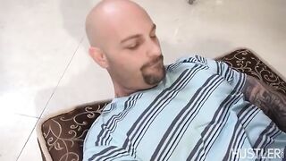 A puffy nurse with huge boobs assists a patient who needs sex