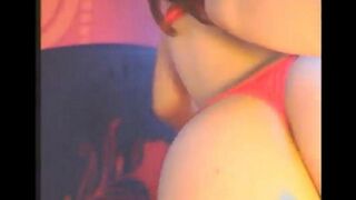 The girl has sex with a vibrator in all her holes at once