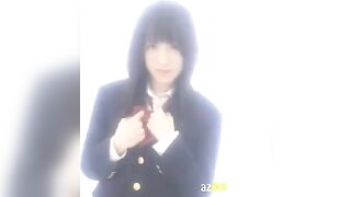 A Japanese school girl masturbates herself in the hottest way