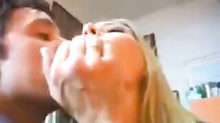 A blonde is having fun with a few rich and sexy guys who love sex