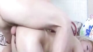 A mature woman fucks her son in her house in stockings