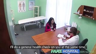 A girl is being examined by a doctor in this hot scene